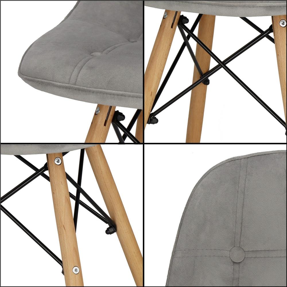 Set 4 scaune dining Milano Soft pentru bucatarie tapitat cu catifea moale, 44x84cm, gri - Image 12