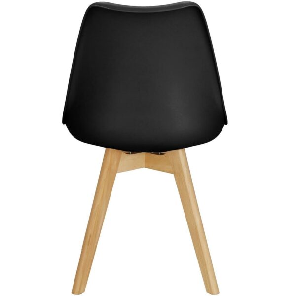 Set 4 scaune dining Verdhe pentru bucatarie cu perna tapitata cu piele ecologica, 44x82cm, negru - Image 14