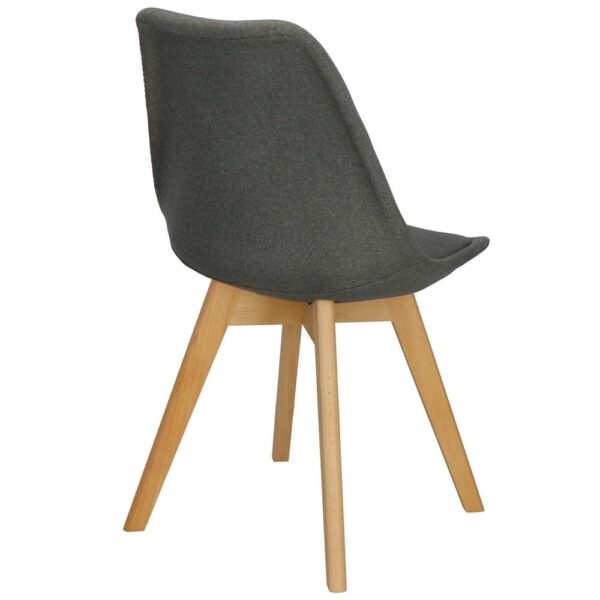 Set 4 scaune dining Verdhe pentru bucatarie tapitat cu material din in, 44x80cm, gri - Image 14