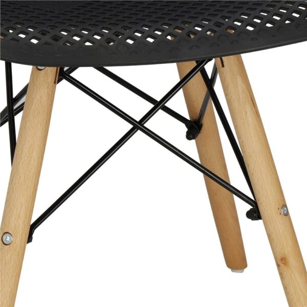 Set 4 scaune dining Milano pentru bucatarie cu textura perforata, 43x83cm, negru - Image 13