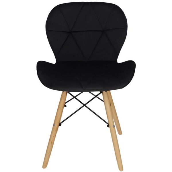 Set 4 scaune dining Torino pentru bucatarie tapitat cu catifea, 40x72cm, negru - Image 16