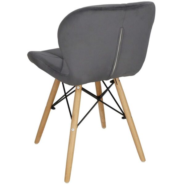 Set 4 scaune dining Torino pentru bucatarie tapitat cu catifea, 40x72cm, gri - Image 16