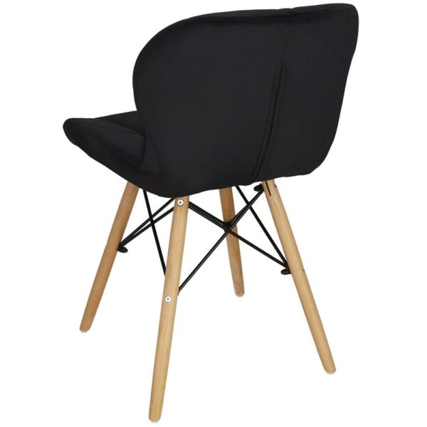 Set 4 scaune dining Torino pentru bucatarie tapitat cu catifea, 40x72cm, negru - Image 17
