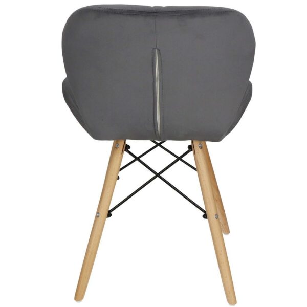 Set 4 scaune dining Torino pentru bucatarie tapitat cu catifea, 40x72cm, gri - Image 17