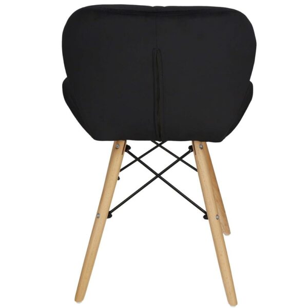 Set 4 scaune dining Torino pentru bucatarie tapitat cu catifea, 40x72cm, negru - Image 18