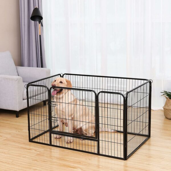 FEANDREA Kutya kennel, ajtóval, XXL, 122x80x70cm, fekete - Image 2