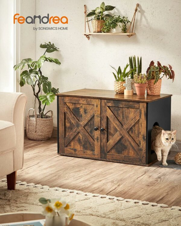 FEANDREA Vintage macskaház, 80x53x50cm, barna-fekete - Image 3