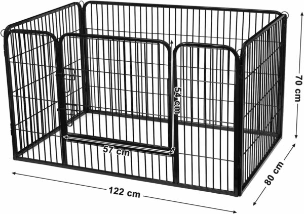 FEANDREA Kutya kennel, ajtóval, XXL, 122x80x70cm, fekete - Image 3