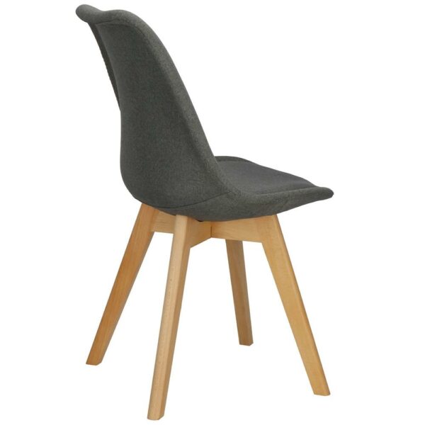 Set 4 scaune dining Verdhe pentru bucatarie tapitat cu material din in, 44x80cm, gri - Image 4