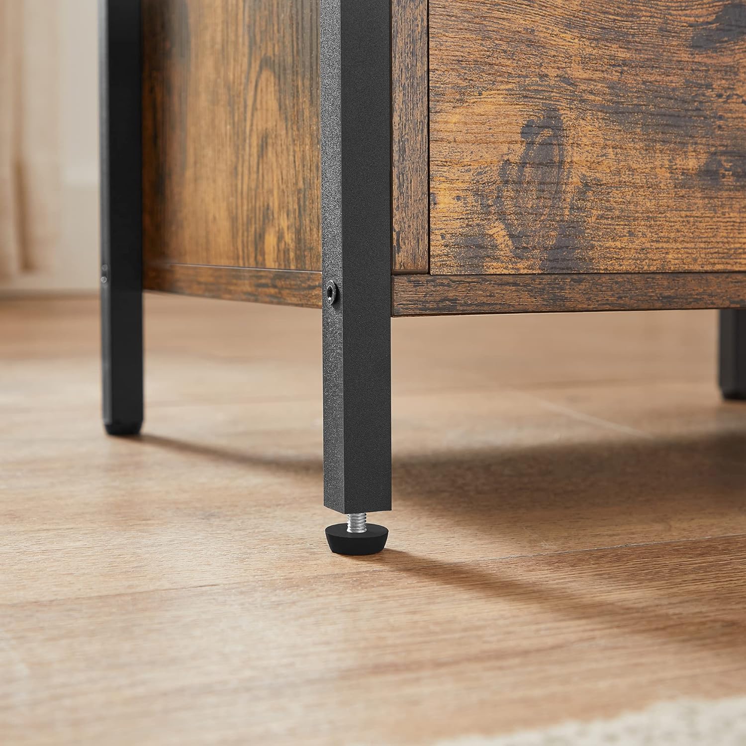 VASAGLE éjjeliszekrény 2 fiókos hálószobába, ipari kivitel, 28x38x60cm, barna és fekete - Image 4