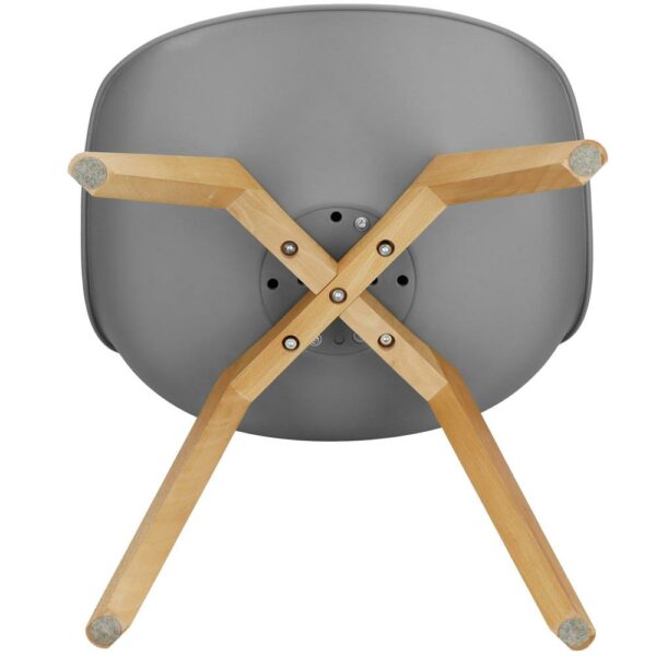 Set 4 scaune dining Verdhe pentru bucatarie cu perna tapitata cu piele ecologica, 44x82cm, gri - Image 4