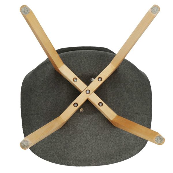 Set 4 scaune dining Verdhe pentru bucatarie tapitat cu material din in, 44x80cm, gri - Image 5