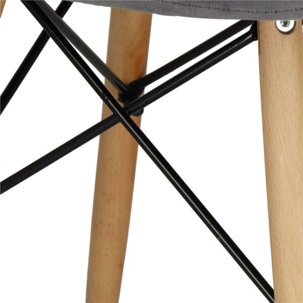 Set 4 scaune dining Torino pentru bucatarie tapitat cu catifea, 40x72cm, gri - Image 5