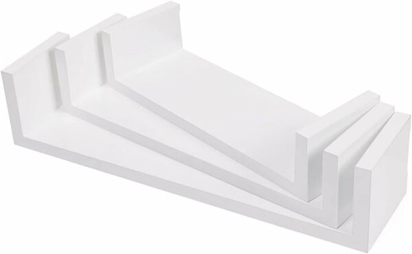 SONGMICS Lebegő fali polcok, 3 db-os készlet, MDF, 30, 35 és 40 cm, fehér - Image 5