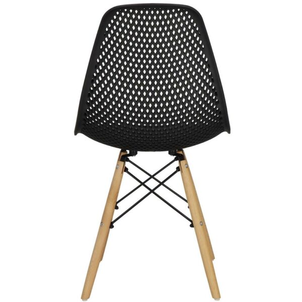 Set 4 scaune dining Milano pentru bucatarie cu textura perforata, 43x83cm, negru - Image 6