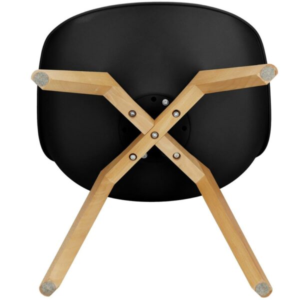 Set 4 scaune dining Verdhe pentru bucatarie cu perna tapitata cu piele ecologica, 44x82cm, negru - Image 5