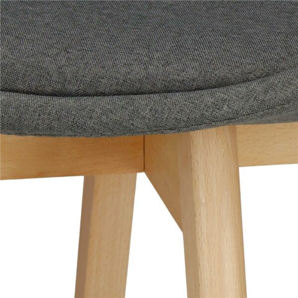 Set 4 scaune dining Verdhe pentru bucatarie tapitat cu material din in, 44x80cm, gri - Image 6
