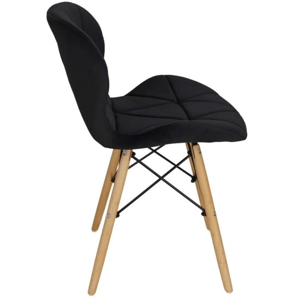 Set 4 scaune dining Torino pentru bucatarie tapitat cu catifea, 40x72cm, negru - Image 6