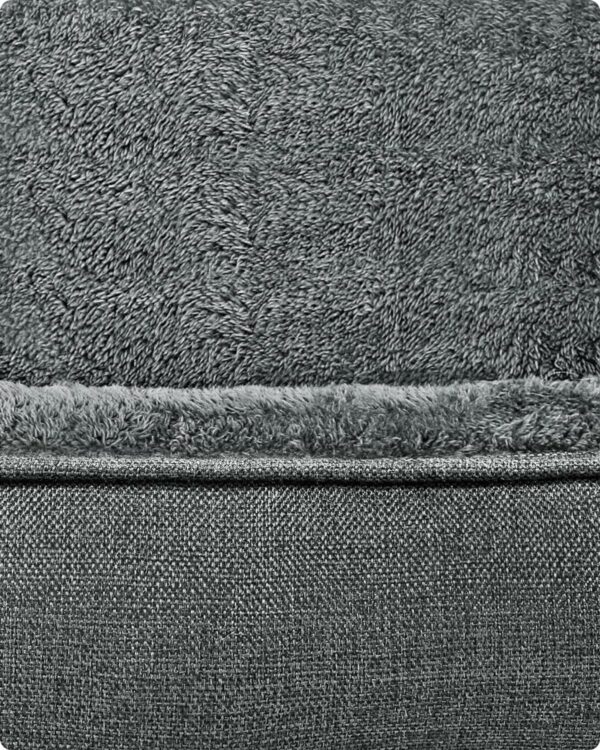 FEANDREA Kutyaágy, megemelt vastag szélekkel, csúszásmentes, levehető huzat, XL, nagytestű kutyáknak, 110x75x27cm, világosszürke - Image 5