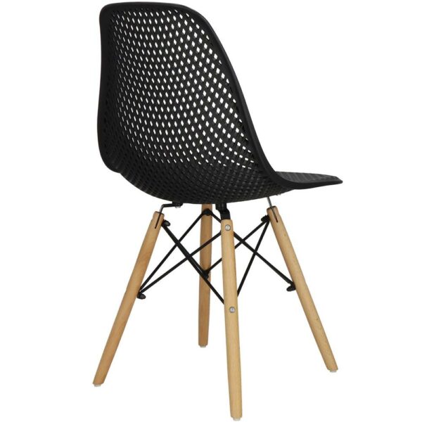 Set 4 scaune dining Milano pentru bucatarie cu textura perforata, 43x83cm, negru - Image 15