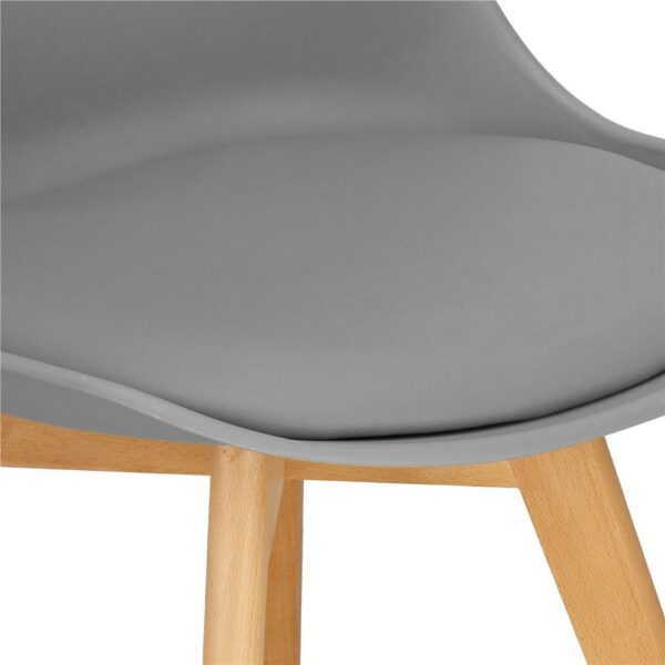 Set 4 scaune dining Verdhe pentru bucatarie cu perna tapitata cu piele ecologica, 44x82cm, gri - Image 6