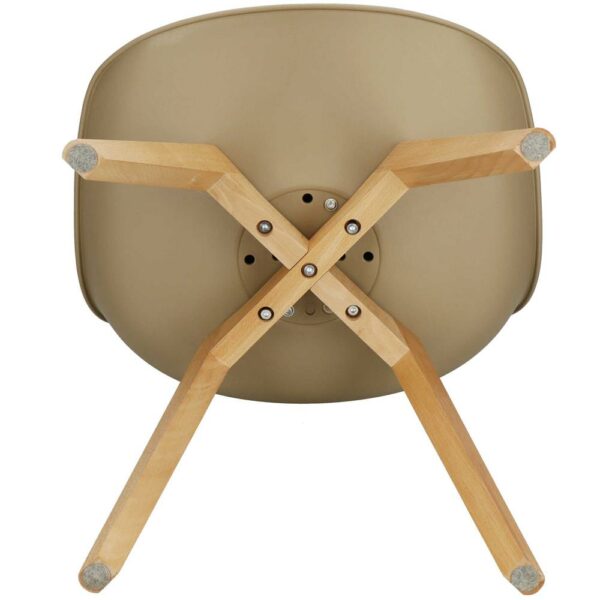 Set 4 scaune dining Verdhe pentru bucatarie cu perna tapitata cu piele ecologica, 44x82cm, maro - Image 5