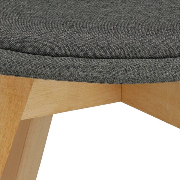 Set 4 scaune dining Verdhe pentru bucatarie tapitat cu material din in, 44x80cm, gri - Image 7