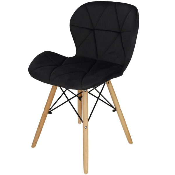 Set 4 scaune dining Torino pentru bucatarie tapitat cu catifea, 40x72cm, negru - Image 7