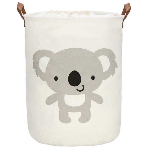 Tárolókosár ruháknak vagy játékoknak, 45x35 cm, pamut és lenvászon, 43 l, koala maci - Image 5