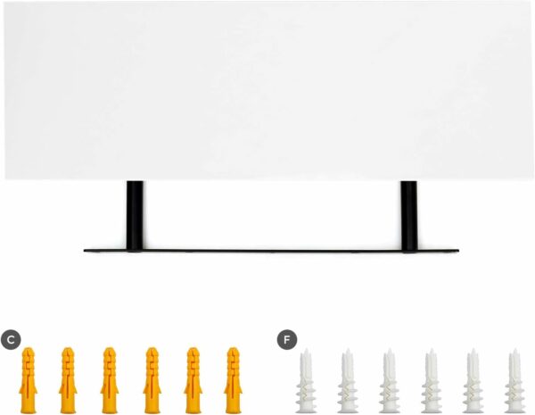 VASAGLE Lebegő függesztett fali polc, MDF lapból, rögzítőrendszerrel együtt, 60x20x4cm, fehér - Image 6