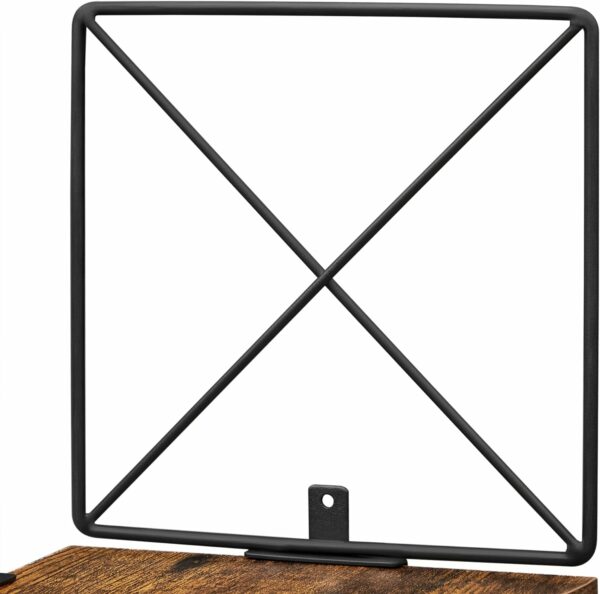 VASAGLE Fali sarokpolc, acél kerettel 5 MDF padlóval, 20x20x128cm, rusztikus barna és fekete - Image 7