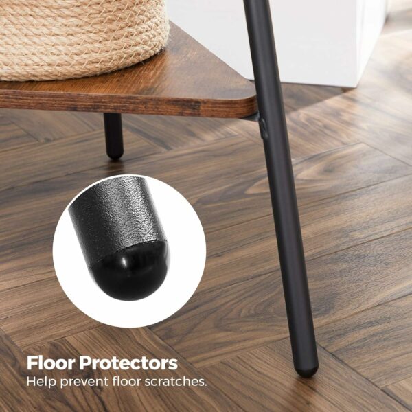 VASAGLE Cuier metalic, cu ​​2 rafturi MDF, inaltime 179cm, stil industrial, maro rustic si negru - Image 7