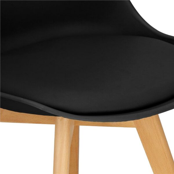 Set 4 scaune dining Verdhe pentru bucatarie cu perna tapitata cu piele ecologica, 44x82cm, negru - Image 7