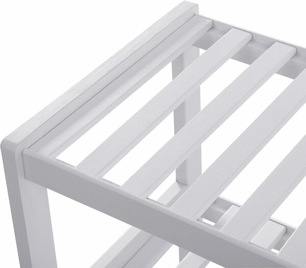 SONGMICS Bambusz tárolópolc, 3 szintes, 26x70x55cm, fehér - Image 7