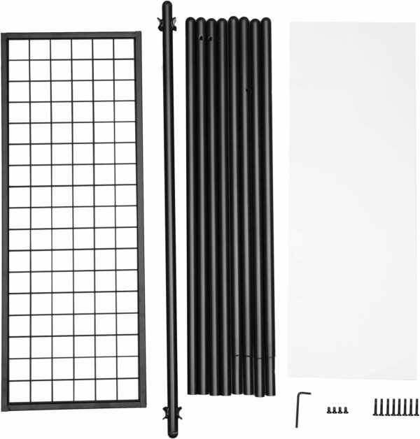 SONGMICS Ruhatartó acél vázzal, függesztősínnel és polccal, 34x93x153cm, matt fekete - Image 8