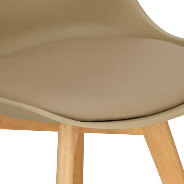 Set 4 scaune dining Verdhe pentru bucatarie cu perna tapitata cu piele ecologica, 44x82cm, maro - Image 7