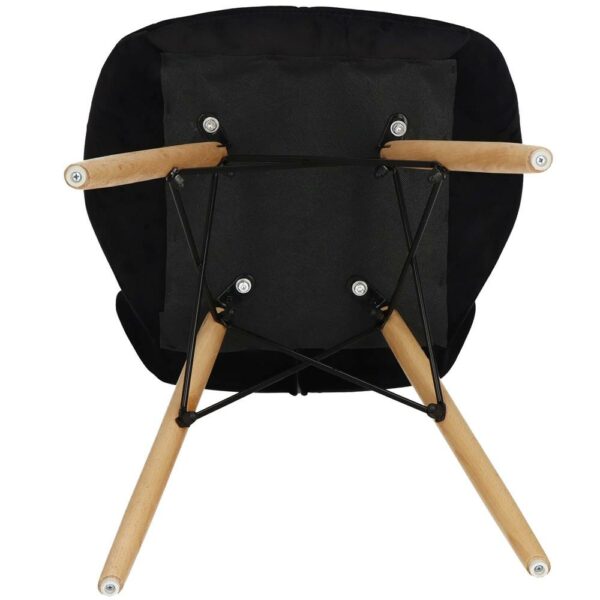 Set 4 scaune dining Torino pentru bucatarie tapitat cu catifea, 40x72cm, negru - Image 9