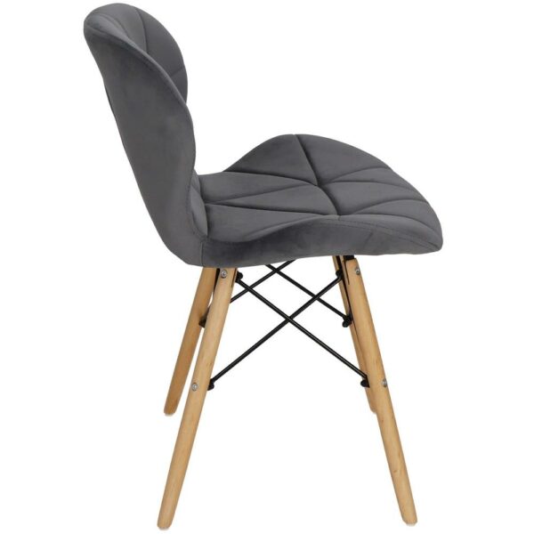 Set 4 scaune dining Torino pentru bucatarie tapitat cu catifea, 40x72cm, gri - Image 9