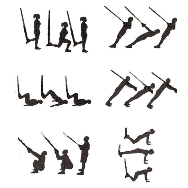 Set sistem suspensie tip TRX, fitness, crossfit sau aerobic, cu sac transport, 250kg - Image 8