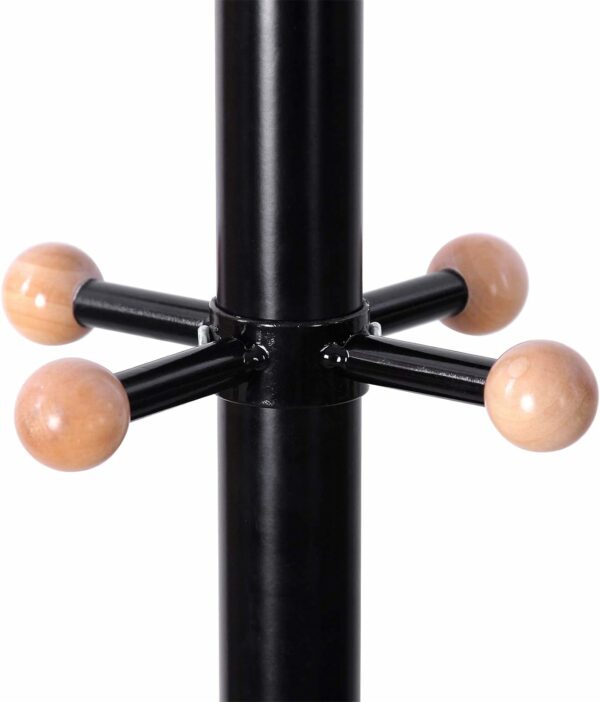 VASAGLE Cuier pentru haine, din otel, tip pom, cu 12 carlige, 176cm, negru - Image 7