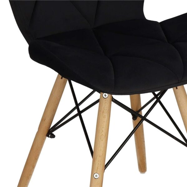 Set 4 scaune dining Torino pentru bucatarie tapitat cu catifea, 40x72cm, negru - Image 10