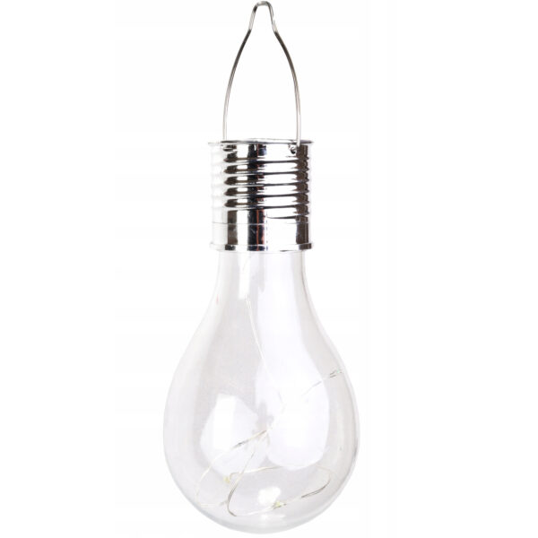 LED napelemes lámpa, klasszikus izzós modell, IP44 kültéri használatra, 7,5cm, meleg fény - Image 8