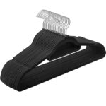 SONGMICS 20 db-os vállfa szett, csúszásmentes, forgókampó, 43,5 cm, fekete