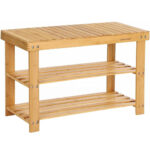 SONGMICS Bambusz tárolópolc, 3 szintes, 28x70x45cm, barna