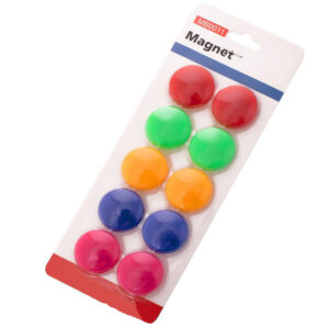 Mágnesek mágneses flipchart táblához, 10 db, 20 mm, többszínű