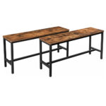 VASAGLE 2db beltéri pad szett, konyhaasztalhoz, ipari stílusú, 108x33x50cm, rusztikus barna