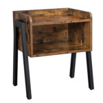 VASAGLE Éjjeliszekrény nyitott első tárolórekesszel, MDF, 42x35x52cm, rusztikus barna