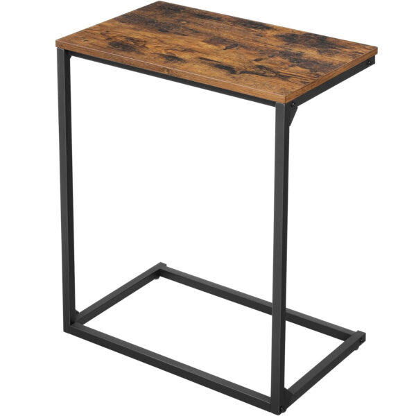 VASAGLE Oldalasztal laptophoz vagy étkezőasztalhoz, ipari stílusú, 55x35x66cm, rusztikus barna és fekete