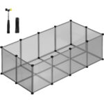 SONGMICS Műanyag barkácsolható konfigurálható kisállat járóka 143x73x46cm szürke