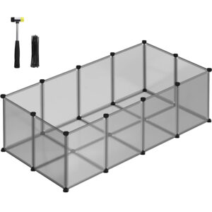 SONGMICS Műanyag barkácsolható konfigurálható kisállat járóka 143x73x46cm szürke